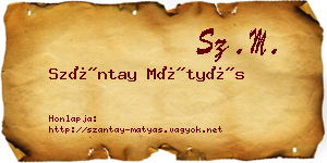 Szántay Mátyás névjegykártya